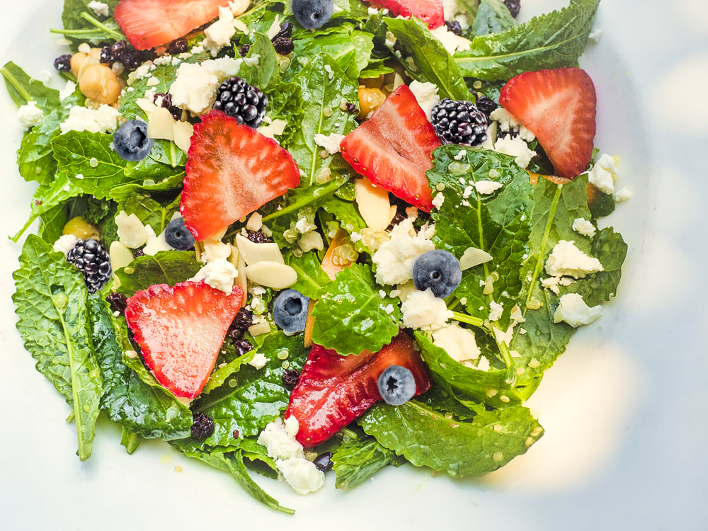 Triple Berry Kale Salad - Fresh On The Menu Recipe