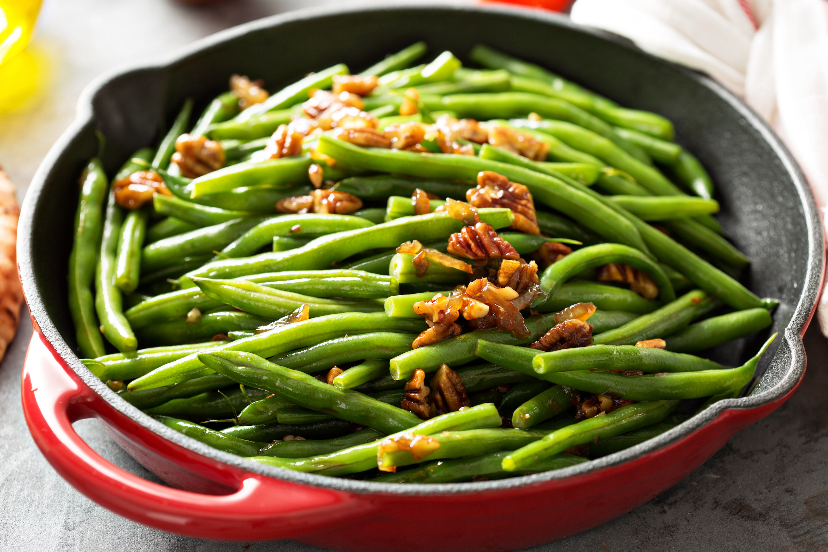 Green Beans with Caramelized Onions and Pecans - Fresh On The Menu Recipe