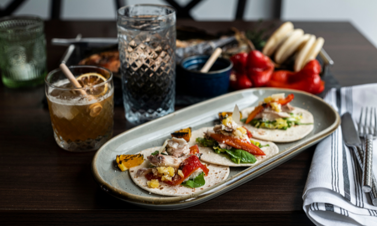 Kounter Wood-Fired Fish Tacos with Papaya Salad